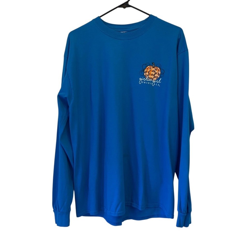 GIRLIE GIRL ORIGINALS HAPPY FALL Y’ALL PUMPKIN SCENE LONG SLEEVES T SHIRT - Picture 2 of 5